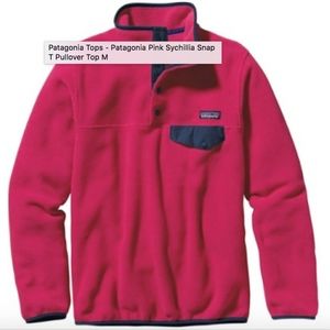 Patagonia Pink Sychillia Snap T Pullover Top M